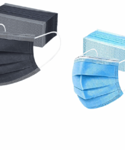 100 Piece 3-ply Adults Disposable Face Mask Black & Blue