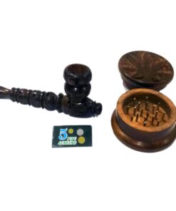 10cm Rosewood Pipe & Grinder Combo and Pipe Screens