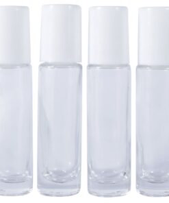 10ml Glass Roller Bottles with White Cap
