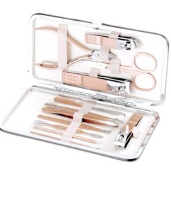 12 Piece Quality Manicure & Pedicure Set Nail Clipper Kit - Rose Gold