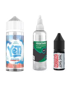 120ml Yeti Vape Juice DIY Longfill Kit - Blue Razz Cherry Ice - 2mg