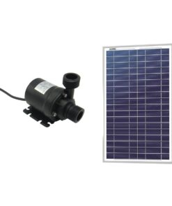 12Vdc 800L/hr 5m Pump + 20W 12V Solar Polycrystalline Panel Combo