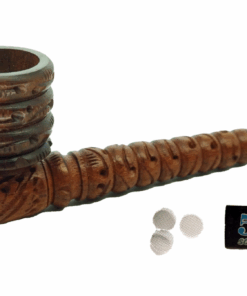 13cm Black & Rose Wood Pipe with Pipe Screens - Rose Wood
