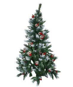 150cm Artificial Christmas Tree with Pine Cones Snowy Tips