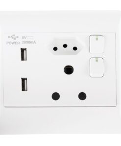 16 Amp Single Plug And New RSA Plug + 2x USB Ports For 4 X 4 Electrical Box