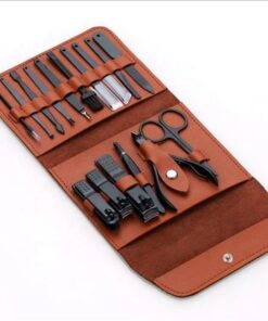 16 Piece Manicure Tool Set Pedicure Kit - Tan