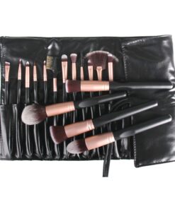 16 Piece Powder Foundation Eyeshadow Makeup Brush Set with PU Leather Bag