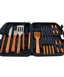 18-Piece Stainless-Steel BBQ Set with Carrying Case