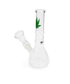 18cm Handy Travel Leaf Glass Bong