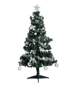 1.8m Elegant Pine Christmas Tree with Decorations - Silver
