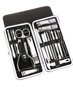 19 PCS Nail Clippers Set Stainless Steel Nail Scissors Cutter - Black