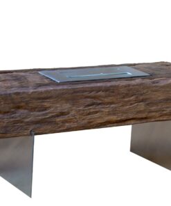 1green Wooden  Floor Ethanol Fireplace