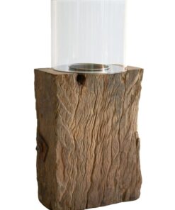 1Green Wooden Lantern Bio-Ethanol Fireplace