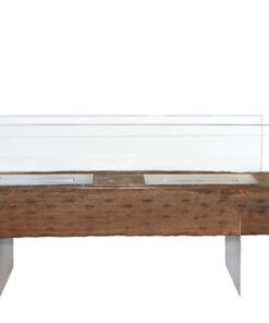 1Green Wood/SS; Duo Floor Ethanol Fireplace