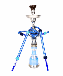 2 Pipe  Large Egyptian Hookah Shisha (65 cm) - Blue
