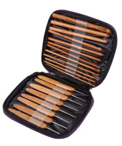 20 Piece Bamboo Crochet Hooks Kit