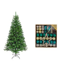2.1 m Randolph Christmas Tree with Green & Gold Decorations