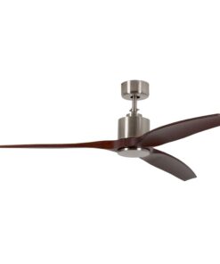 3 Blade Dark Wood & Satin Chrome Fan