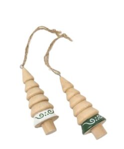 3 Pack Wooden Tree Hanging Decor, 10x18cm