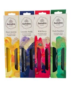 30 Incense Sticks with Wooden Holder(Pack of 4) Assorted