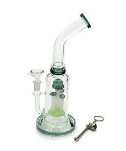 30cm Green Mushroom Glass Percolator Bong