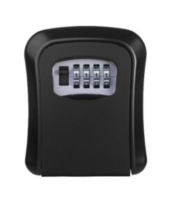 4-Digit Combination Wall Mounted Safe Box for Keys - Black