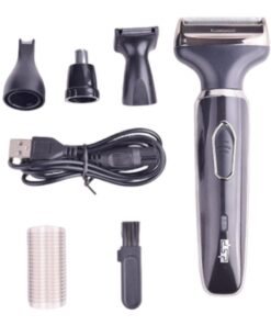 4-In-1 Shaver Body Hair Trimmer Set For Men Rechargeable Waterproof -Black