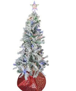 4 in 1 White Snow Christmas 180cm Christmas Tree-Lights-Tree Skirt-Star - RGB Color