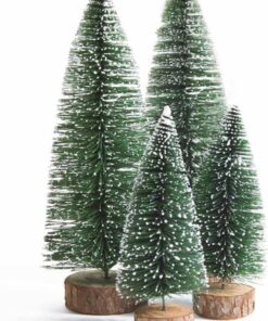 4Pack Artificial Mini Christmas Tree,4pieces bottle brush Christmas Tree.