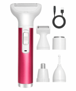5-in-1 Rechargeable Multi-Purpose Hair Trimmer & Grooming Set - Pink