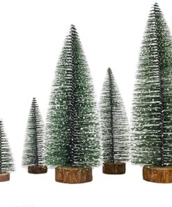 5 Pieces Artificial Mini Christmas Sisal Snow Frost Trees - ctristmas tree
