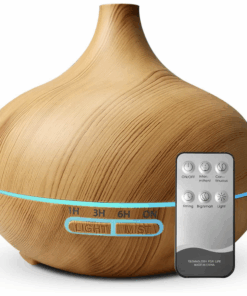 550ML Remote Control Essential Oil Diffuser and Humidifier - Brown