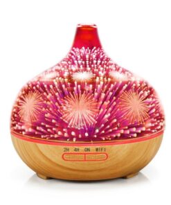59370659 - 400ml 3D Ultrasonic Essential Oil Aroma Diffuser (Glass) (Colour: Light Brown)