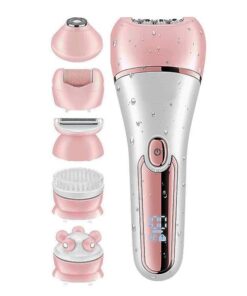 6 in 1 Wet & Dry Epilator Electric Shaver Facial Massager Brush Trim Callus