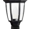 6 Panel Polypropylene Pillar Lantern with Beveled Clear Polycarbonate Cover - Black