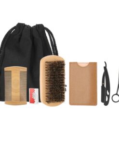 6 Piece Portable Mens Beard Care Shaver Shaving Brush Kit