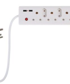 6-Way Plus 2 USB Multi Plug - White