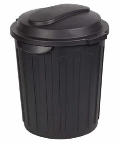 60L Plastic Refuse Bin Black