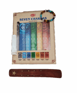 7 Chakra Incense, Bracelet and Selenite Stick Gift Pack