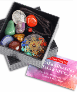 7 Chakras Crystal Stone Gift Set & Orgone Necklace.Healing/Reiki/Meditation