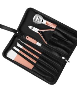 7-in-1 Stainless Steel Manicure Kit for Dead Skin Callus Removal-Rose Gold