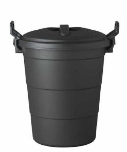 70L Plastic Refuse Bin Black