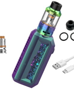 77W Mod Vape With 2 Coils, 4.5ml Tank, LED Display & 2 Batteries - Pearl Blue
