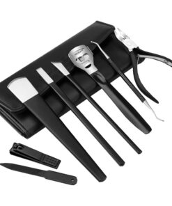 8-in-1 Stainless Steel Manicure Kit for Dead Skin Callus Removal - Black
