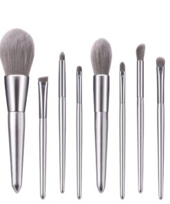 8 Piece Silver Premium Makeup Foundation Brushes Kit
