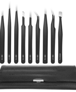 9 in 1 Stainless Steel Anti-static Precision Tweezers Set