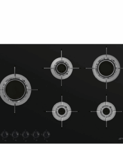 Smeg 75cm gas on glass hob – Black PVL675LCN