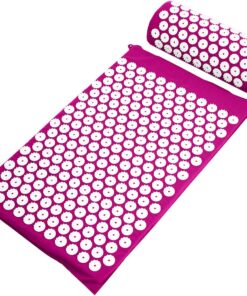 Acupressure Mat and Pillow Set for Back & Neck Pain Relief And Muscle Relax - Purple