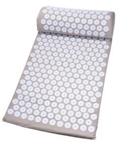 Acupressure Mat & Pillow Set for Relieve Back Body Pain - White