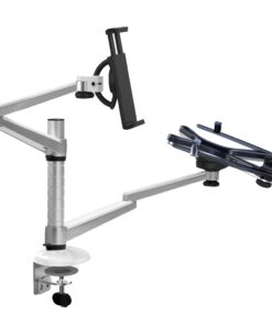 Adjustable Rotatable Dual Arm Desk Top Mount for Laptops & Tablets
